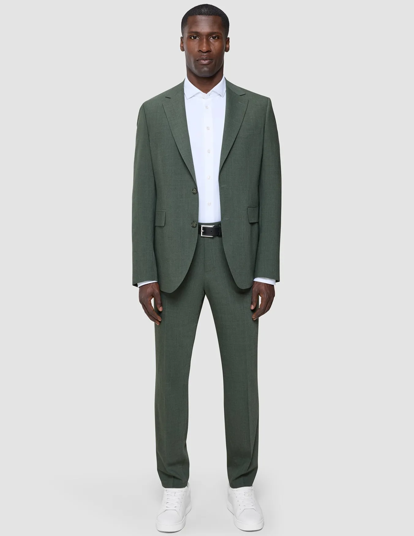 Tech Wool Suit Pants Slim Green Night