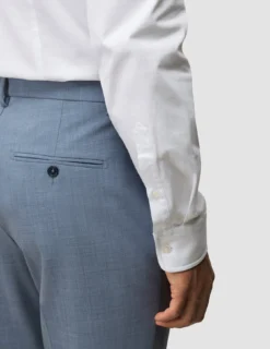 Tech Wool Suit Pants Slim Light Blue