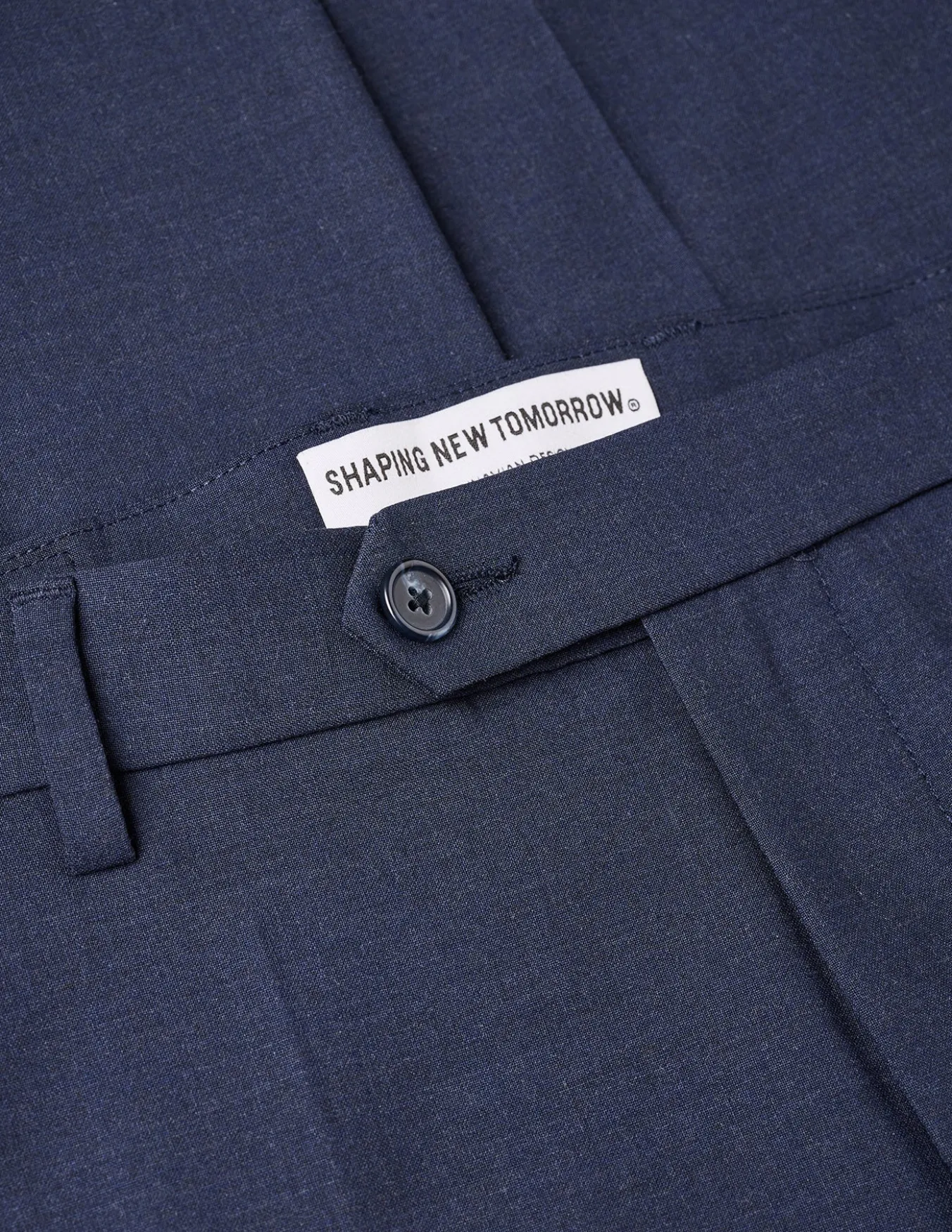 Tech Wool Suit Pants Slim Navy