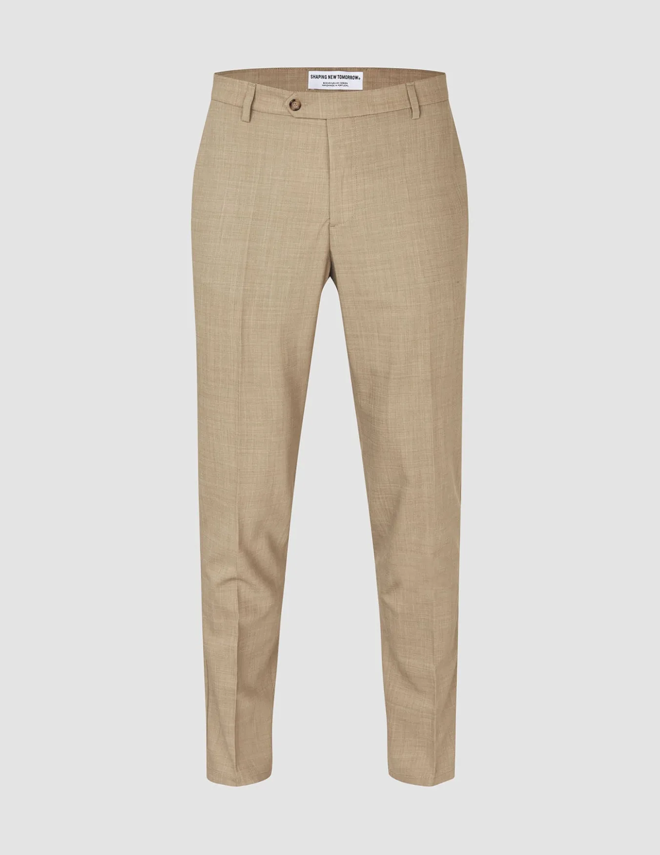 Tech Wool Suit Pants Slim Sand