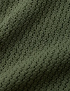 Textured Knitted Short Sleeve Polo Urban Green
