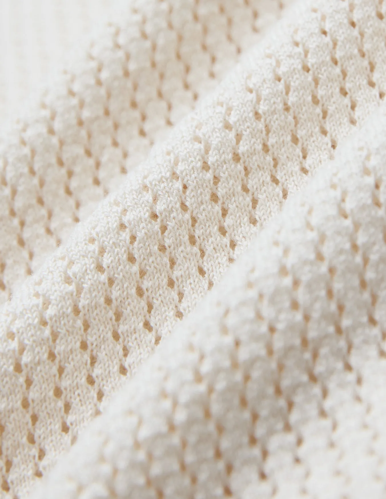 Textured Knitted Short Sleeve Polo Shirt Buttercream