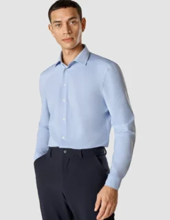 Travel Shirt Light Blue Slim