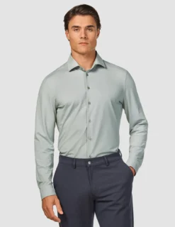 Travel Shirt Mint Grey Slim