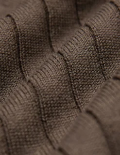 V-Neck Knit Short Sleeve Polo Dark Brown