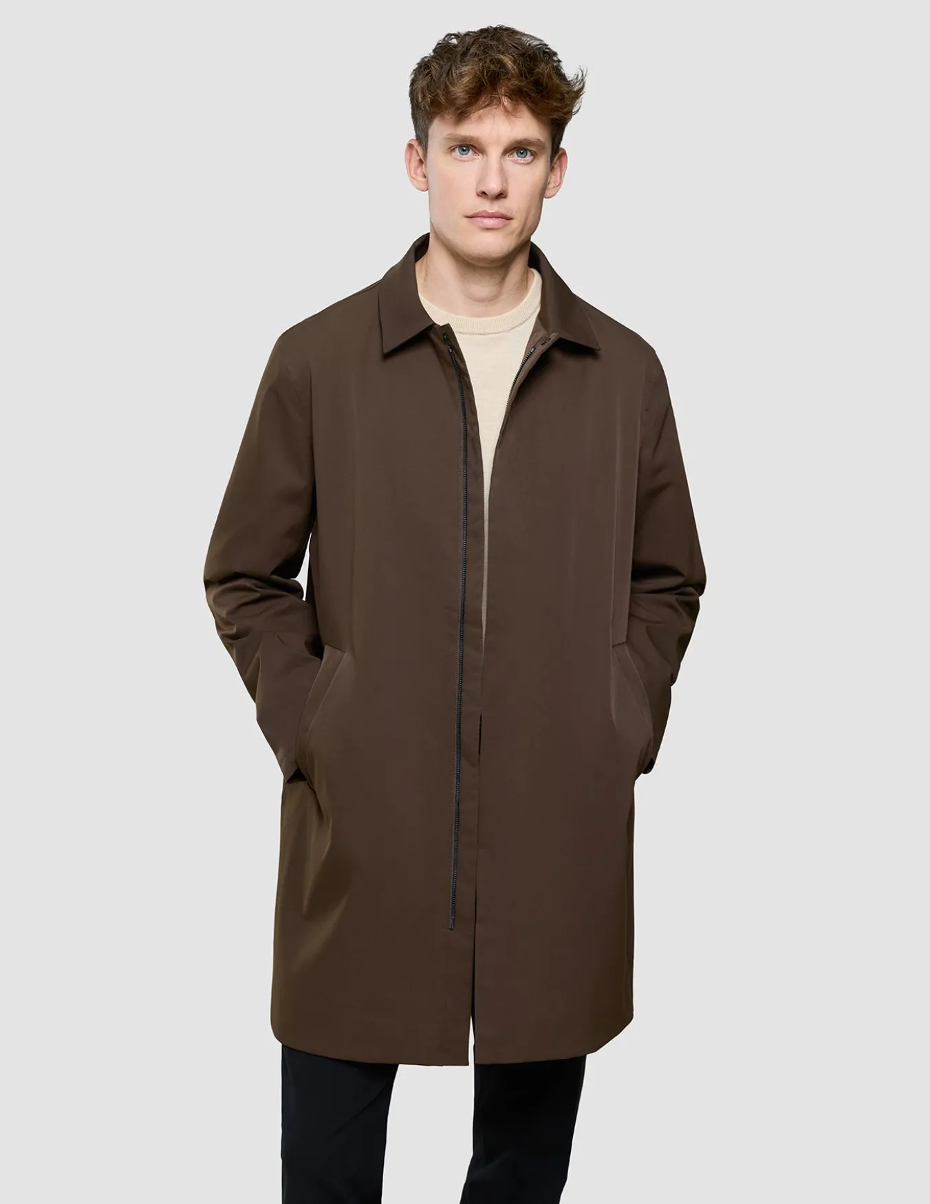 Waterproof Trench Coat Dark Brown