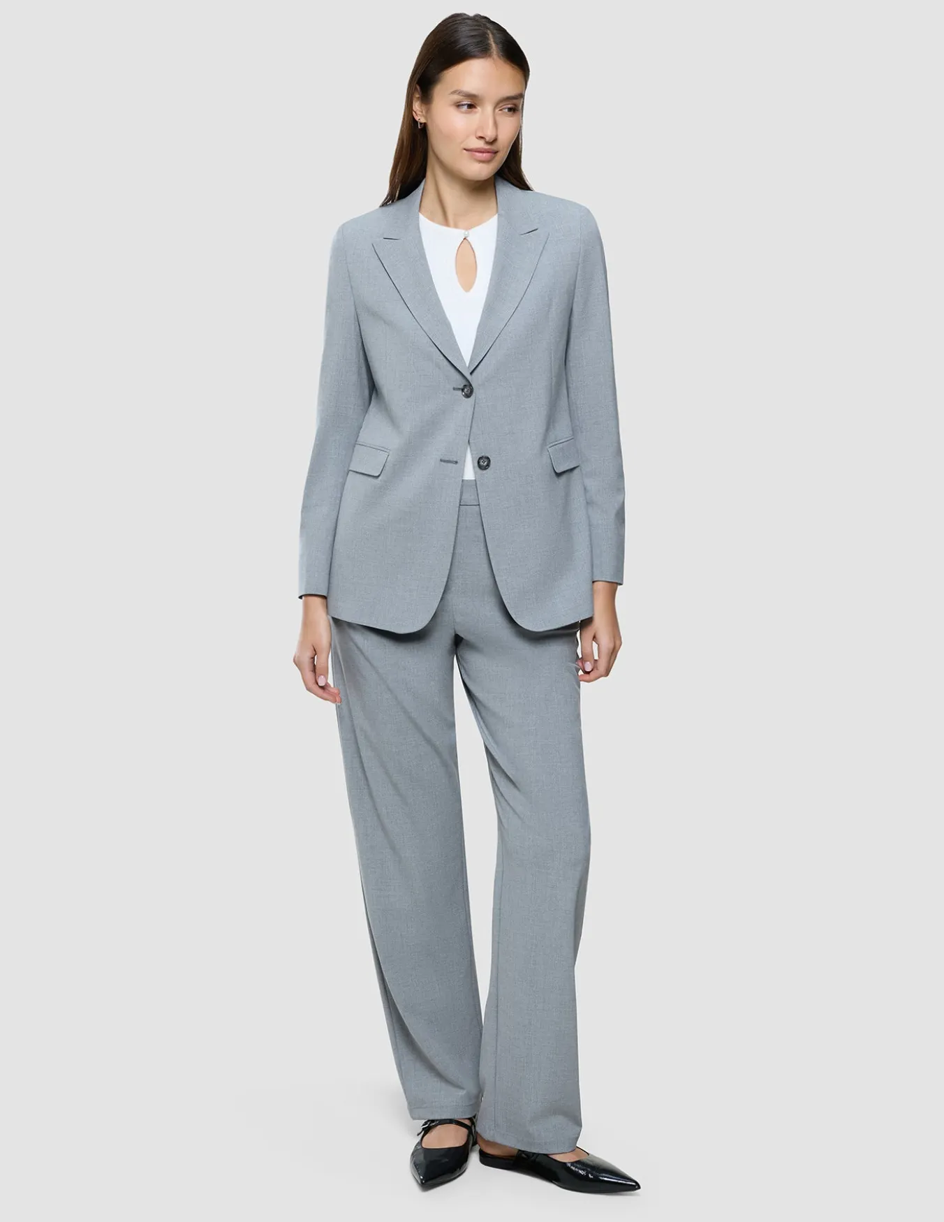 Women Ease Blazer Steel Melange