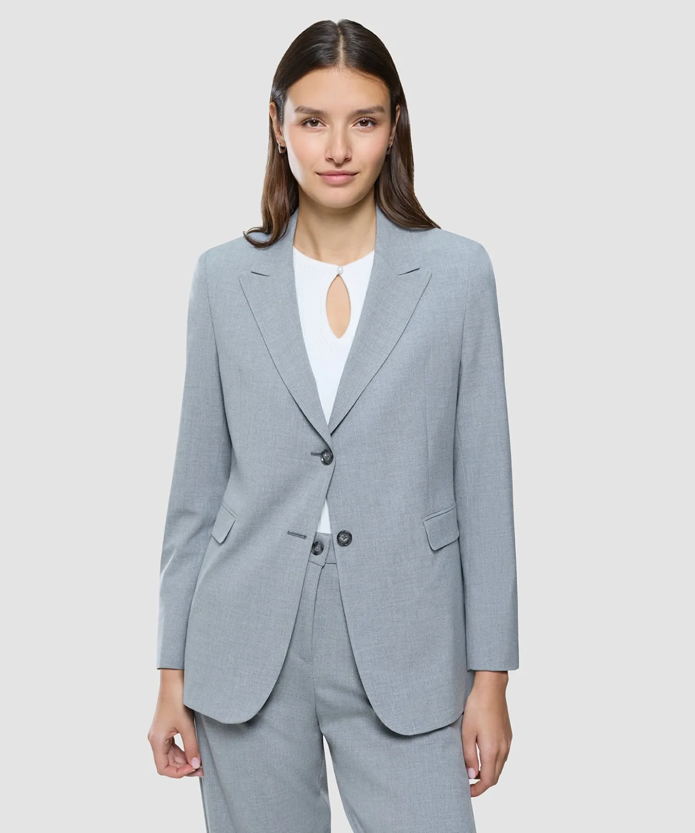 Women Ease Blazer Steel Melange