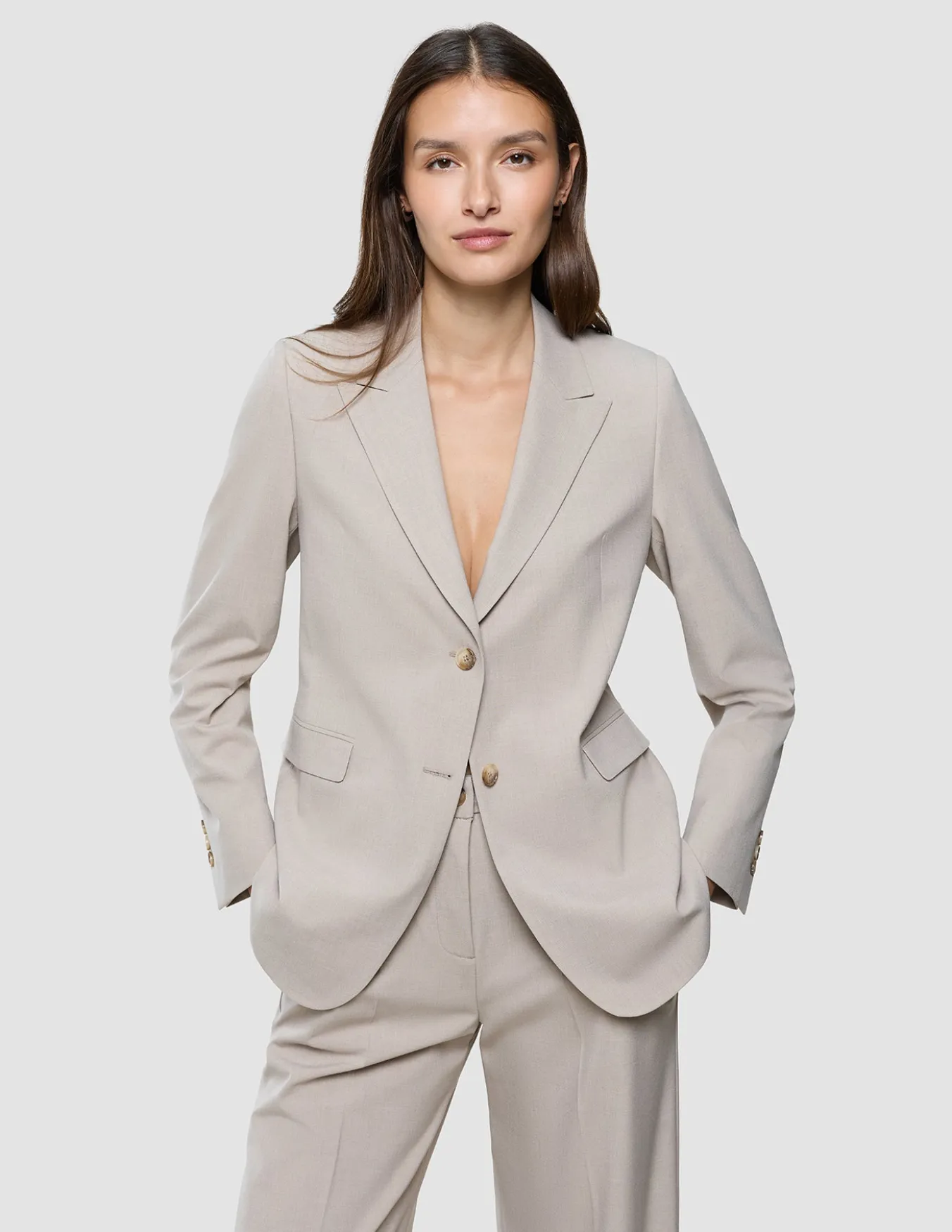 Women Ease Blazer Vanilla Melange