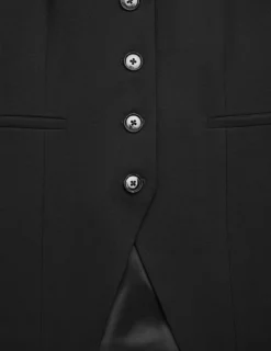 Women Ease Long Vest Black