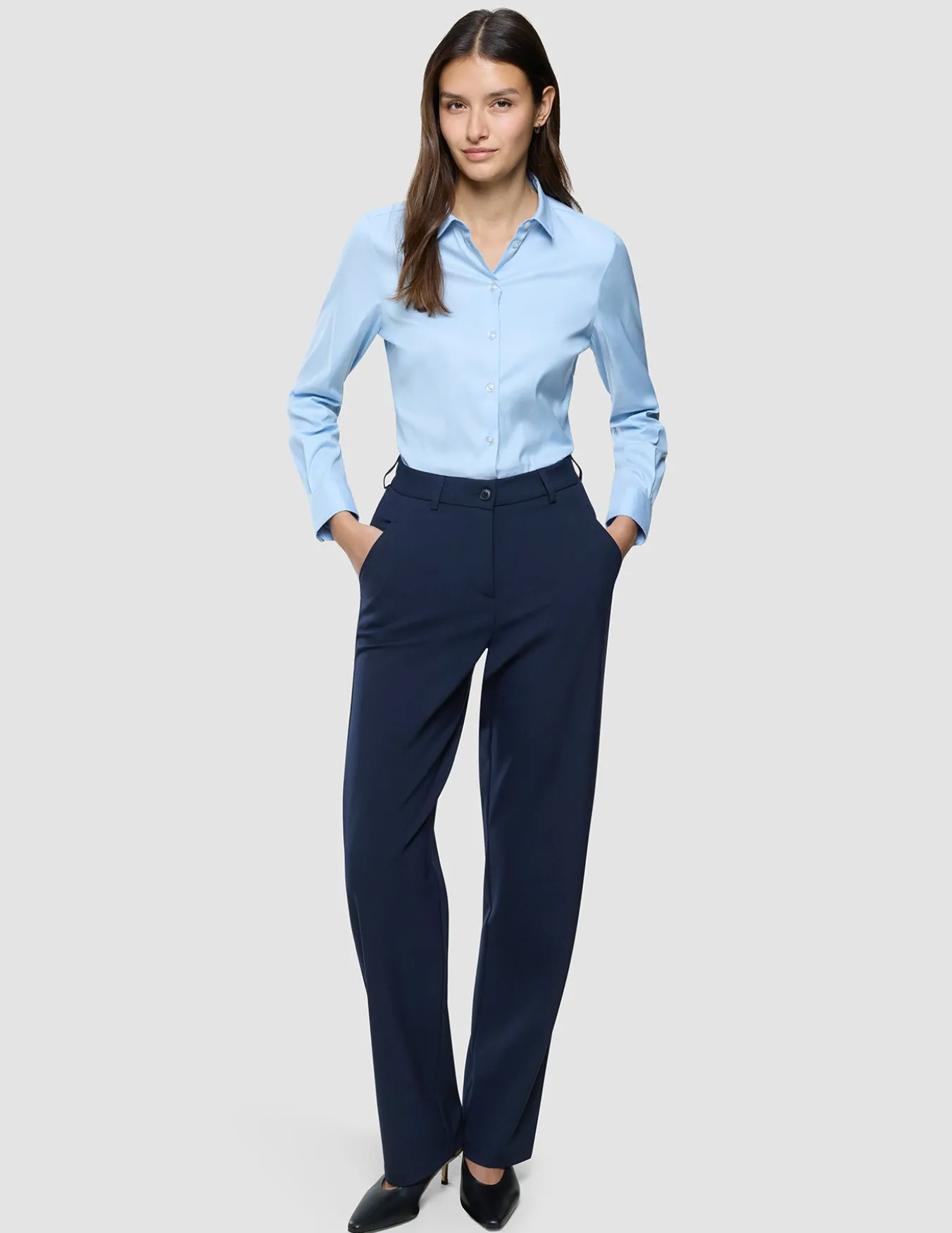 Women Ease Pants Straight Blue Nights