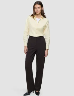 Women Ease Pants Straight Mocha Melange