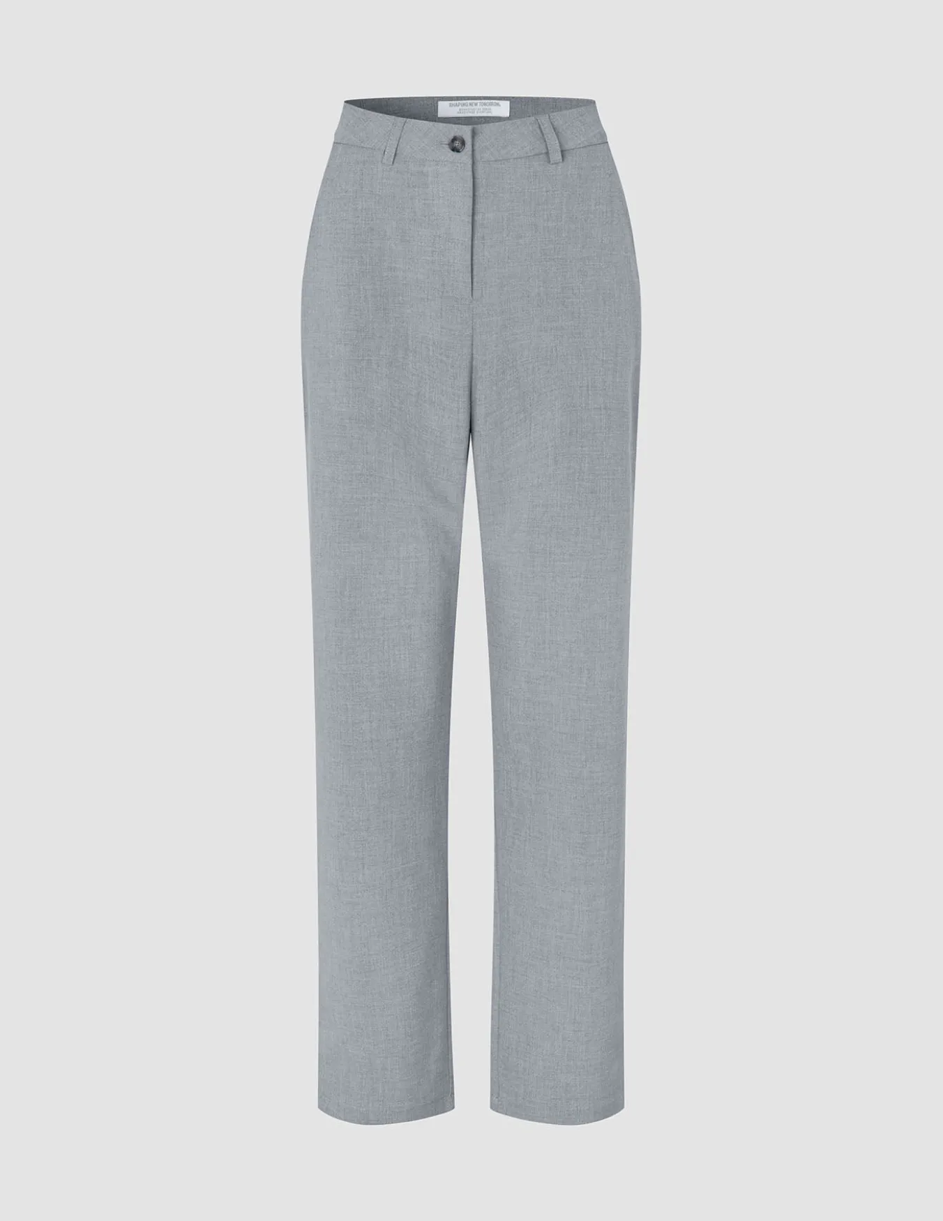 Women Ease Pants Straight Steel Melange