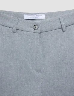 Women Ease Pants Straight Steel Melange