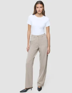 Women Ease Pants Straight Vanilla Melange