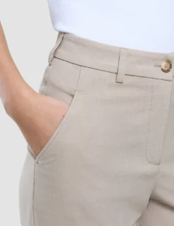 Women Ease Pants Straight Vanilla Melange