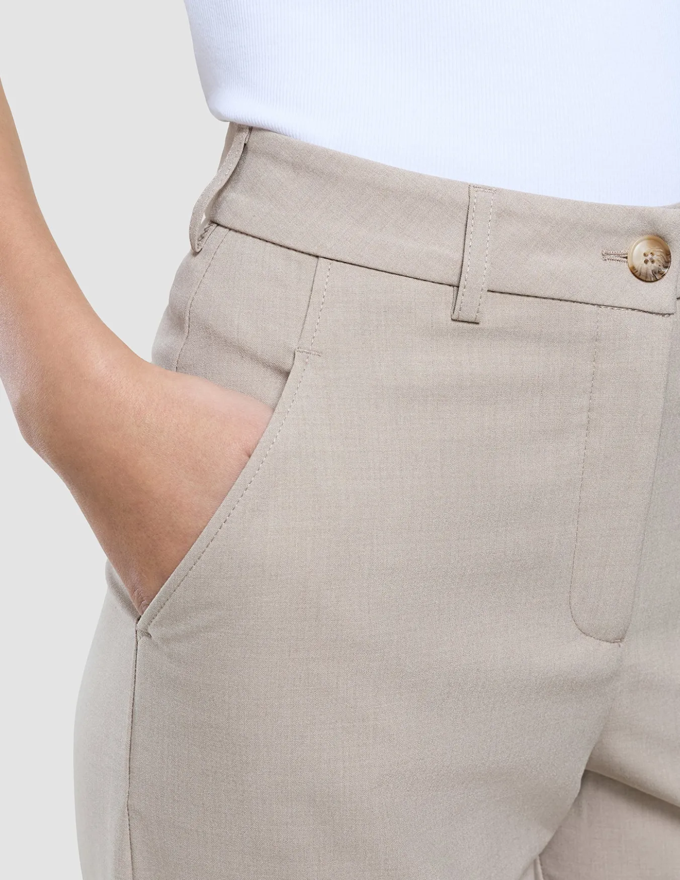 Women Ease Pants Straight Vanilla Melange
