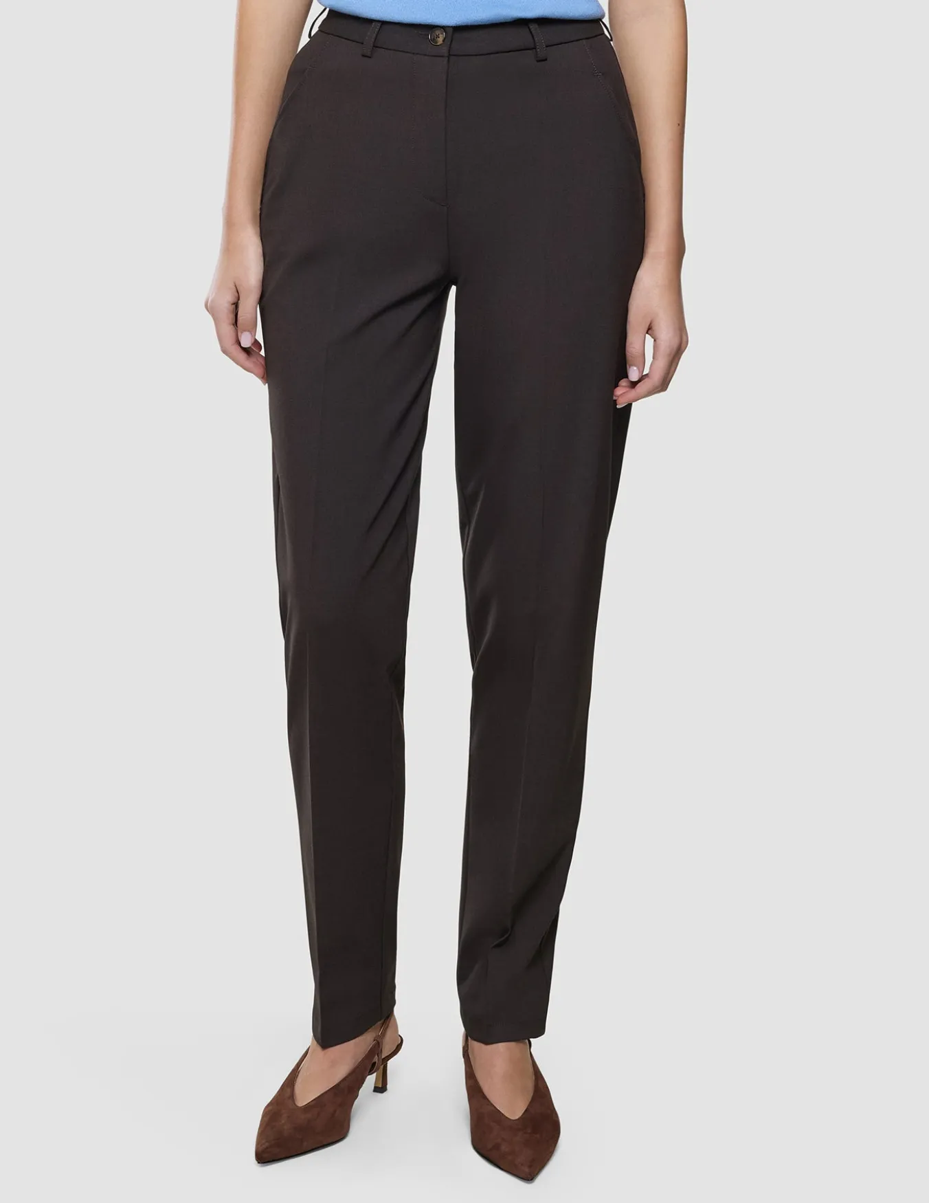 Women Ease Pants Tapered Mocha Melange
