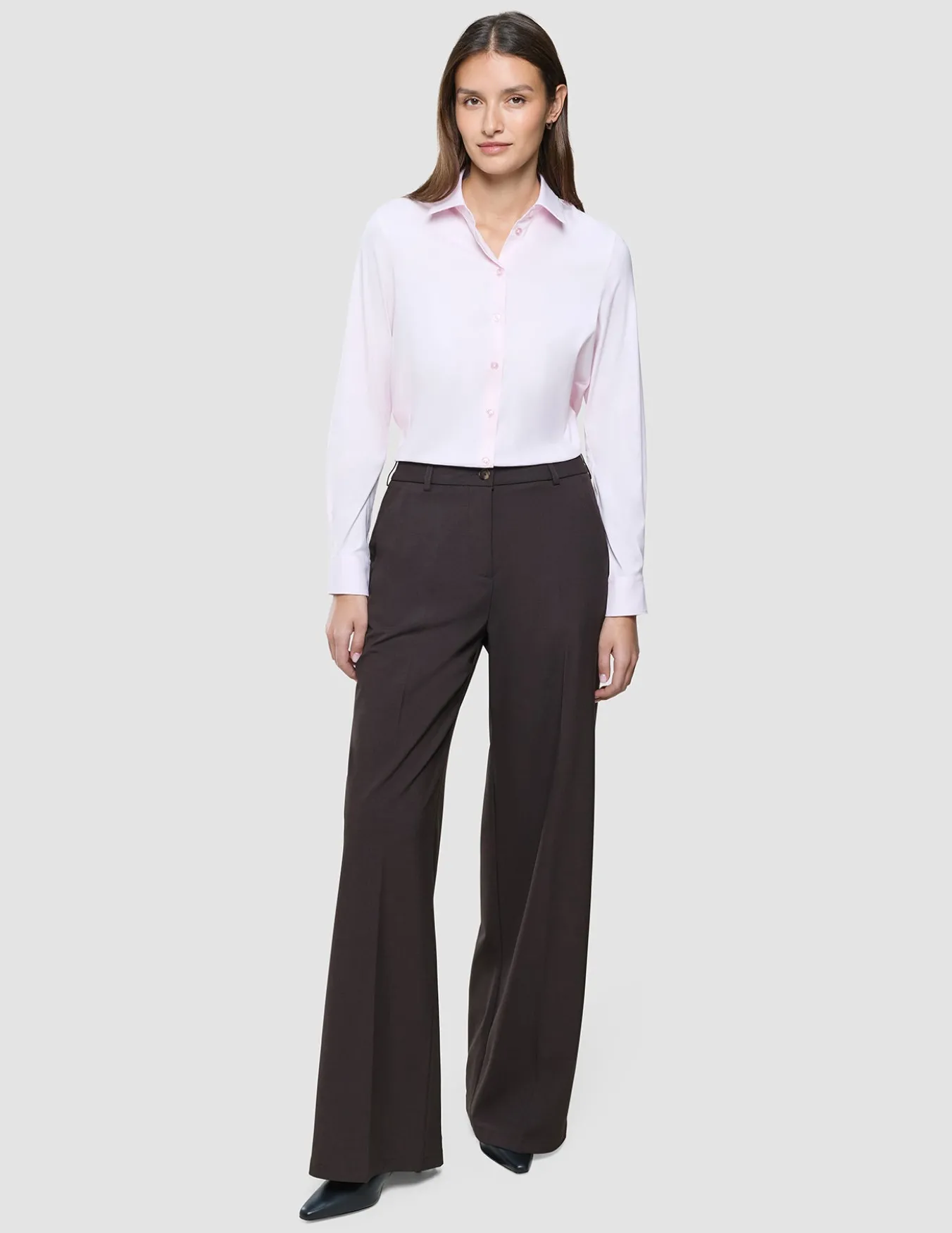 Women Ease Pants Wide Mocha Melange