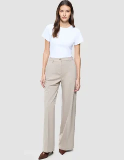 Women Ease Pants Wide Vanilla Melange