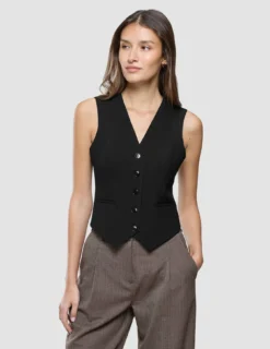 Women Ease Short Vest Black
