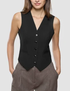 Women Ease Short Vest Black