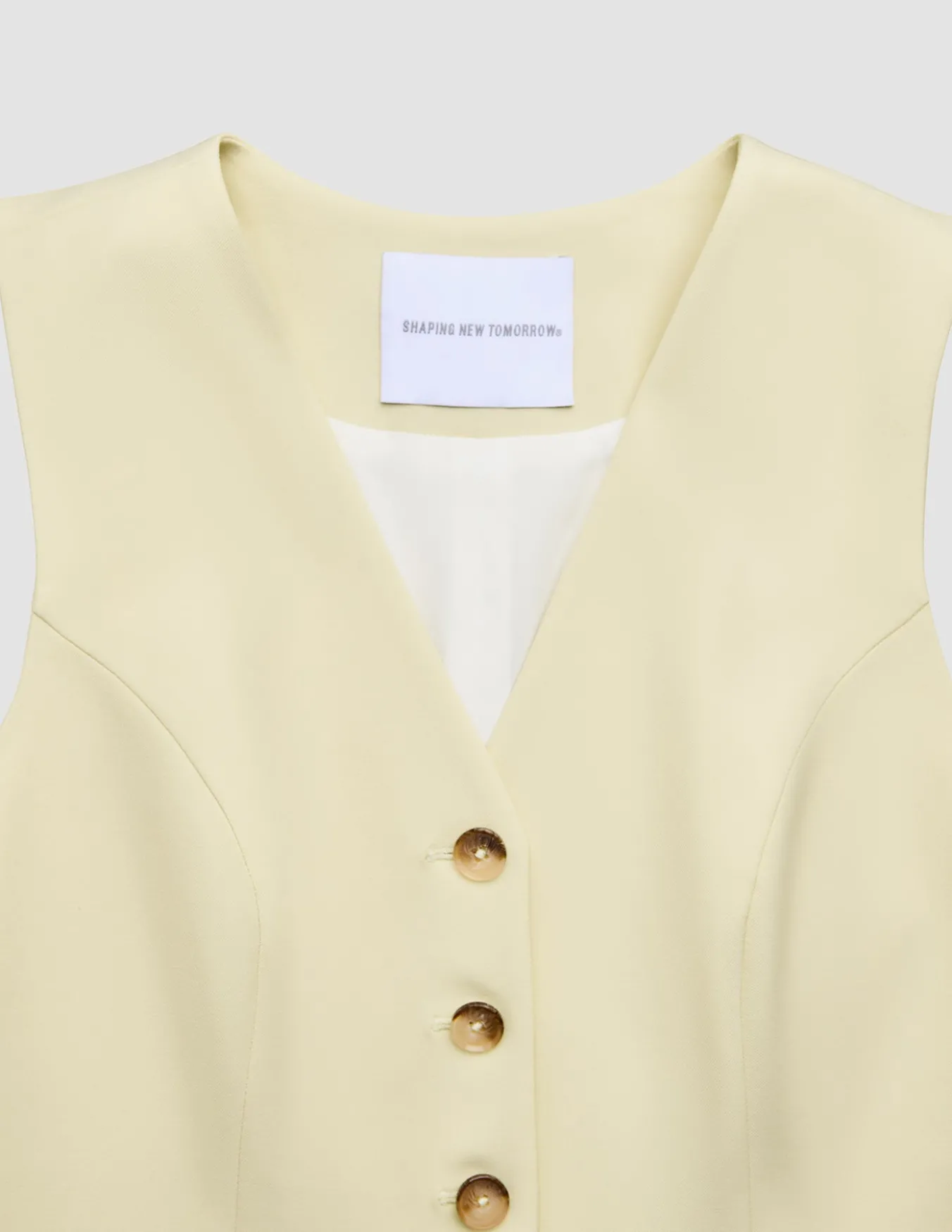 Women Essential Long Vest Misty Yellow