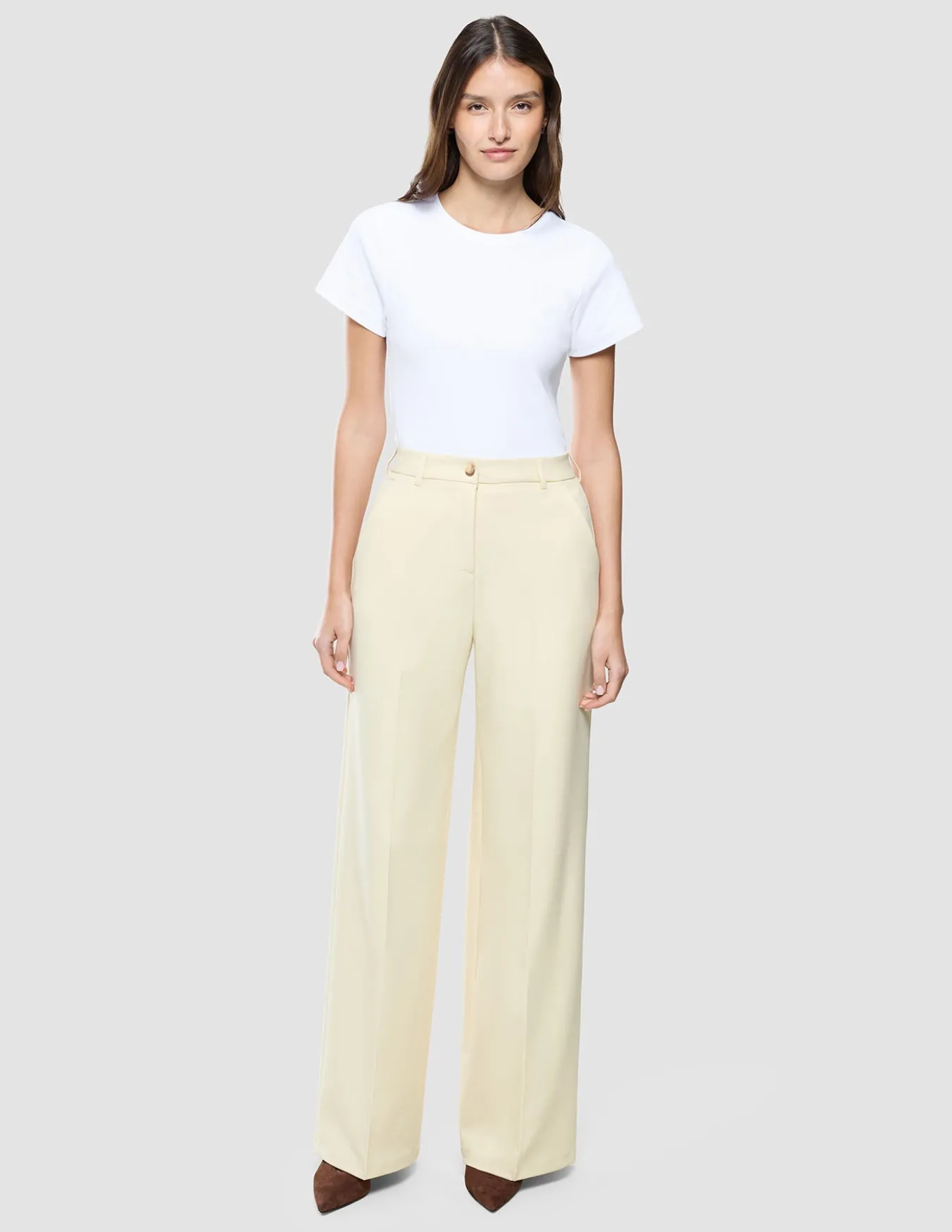 Women Essential Pants Wide Misty Yellow