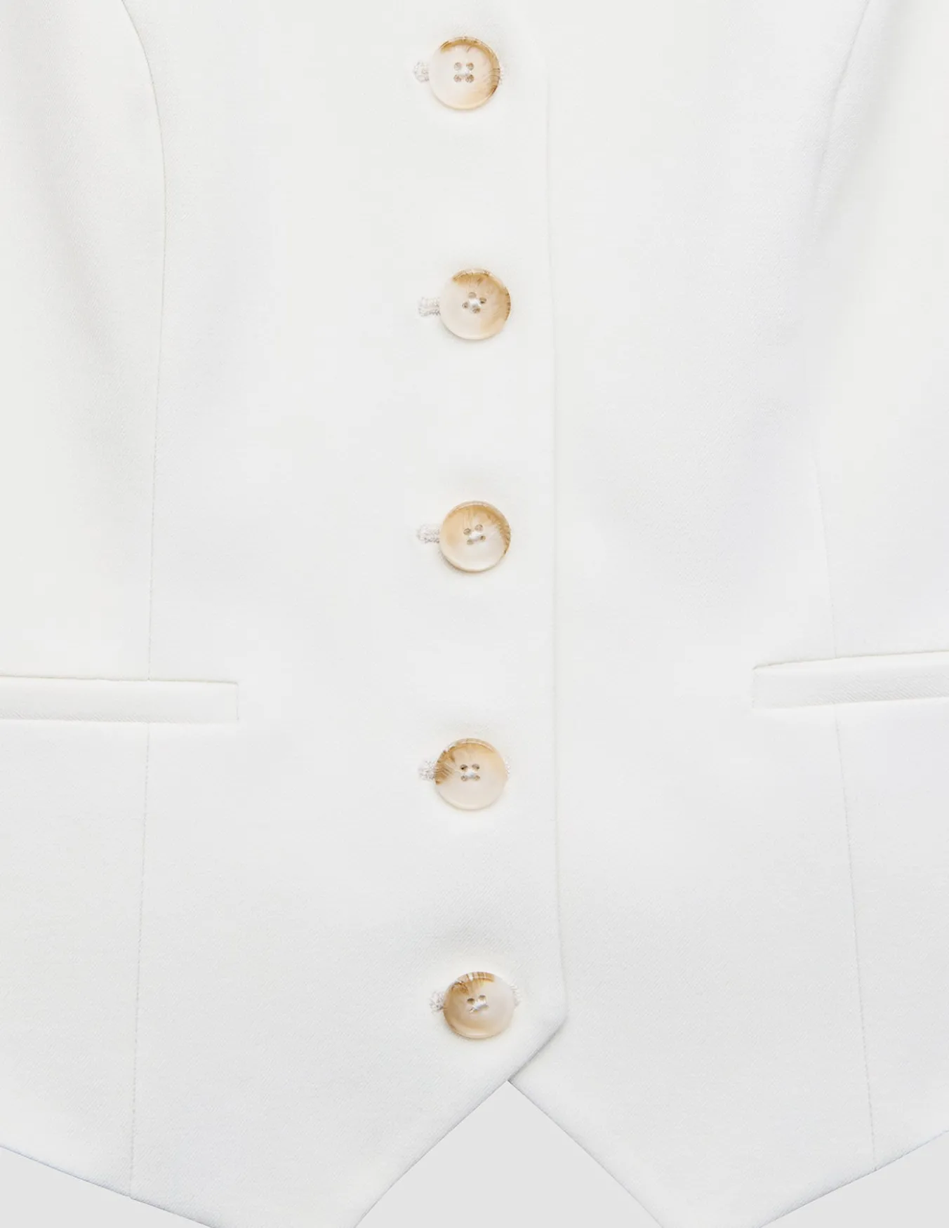 Women Essential Short Vest Off White