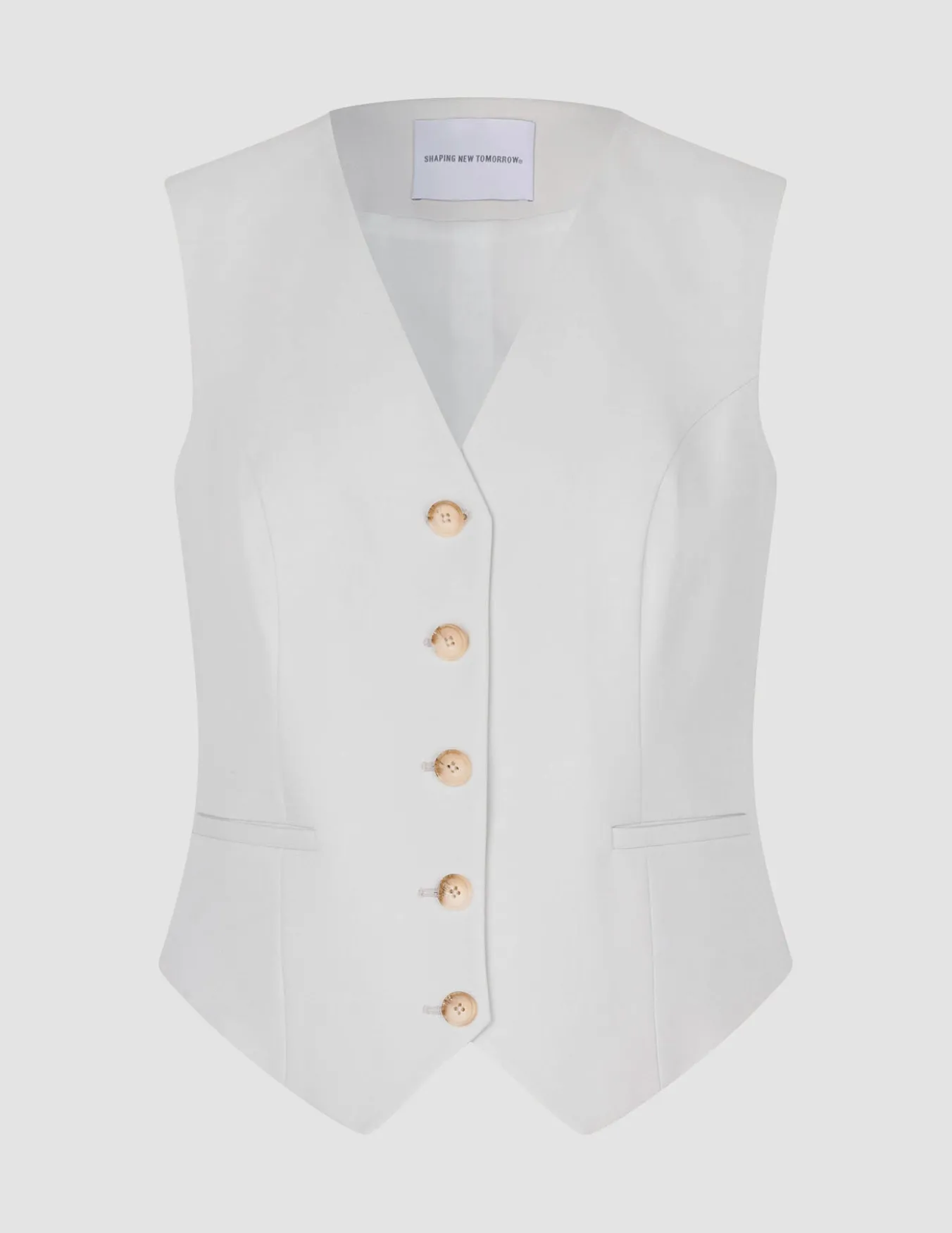 Women Essential Short Vest Off White