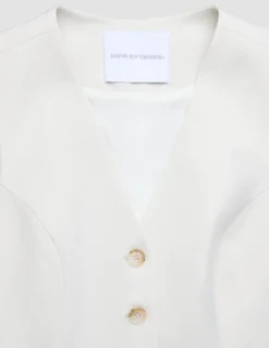 Women Essential Short Vest Off White