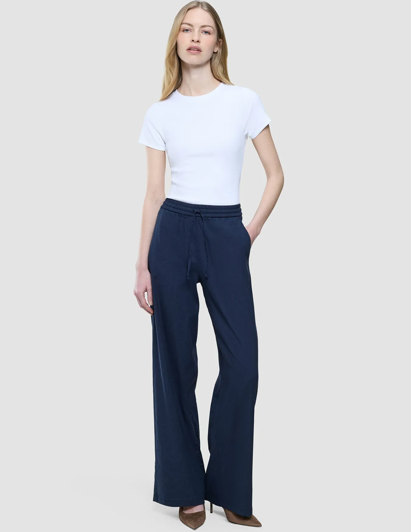 Women Linen Pants Relaxed Night Sky