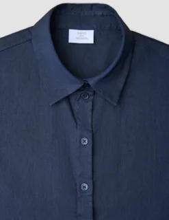 Women Linen Shirt Short Sleeved Night Sky