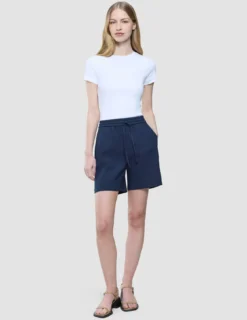 Women Linen Shorts Relaxed Night Sky