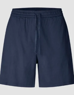 Women Linen Shorts Relaxed Night Sky