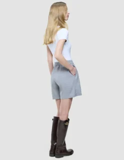 Women Linen Shorts Relaxed Stone Grey
