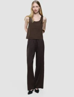Women Linen Top Espresso