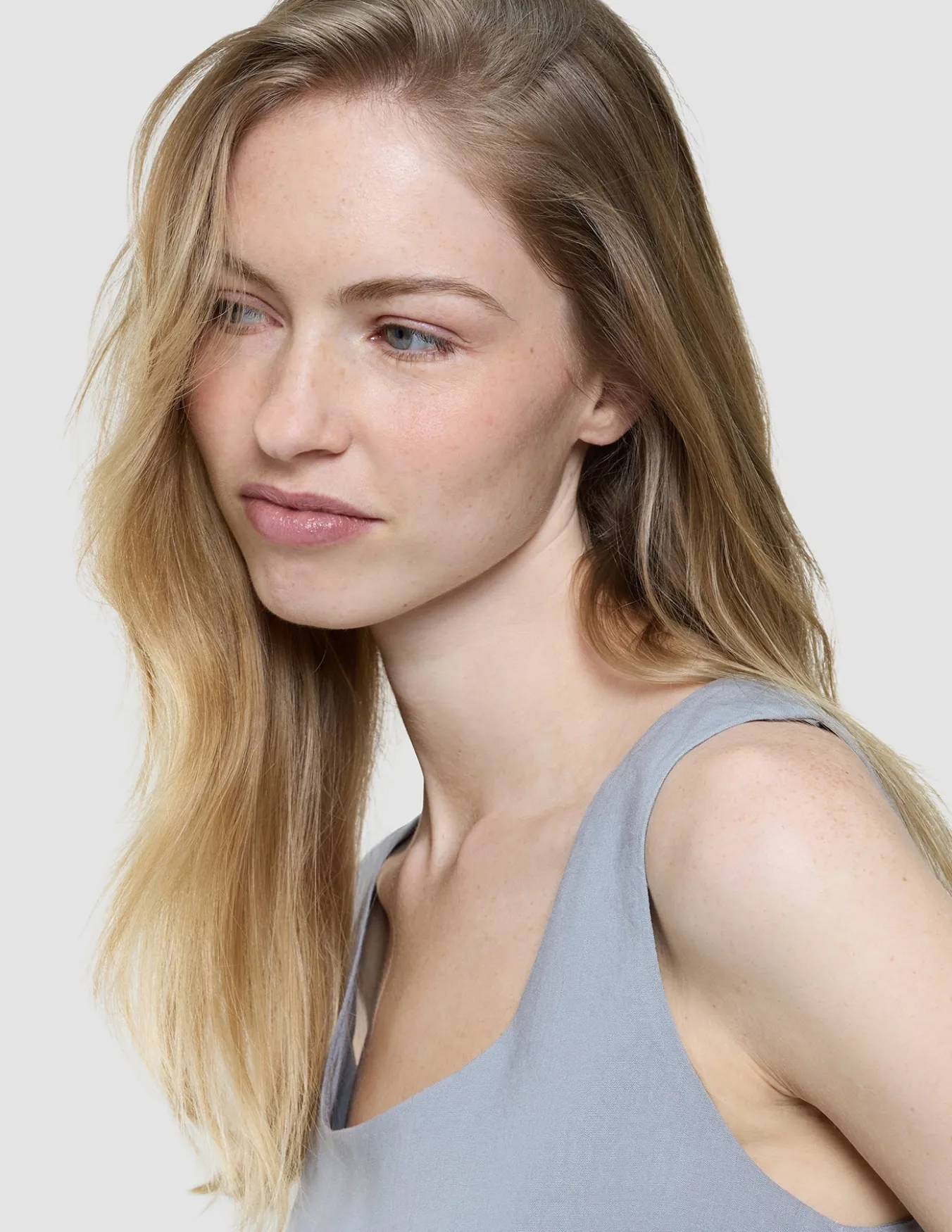 Women Linen Top Stone Grey