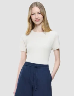 Women Rib T-Shirt Sandy Beige