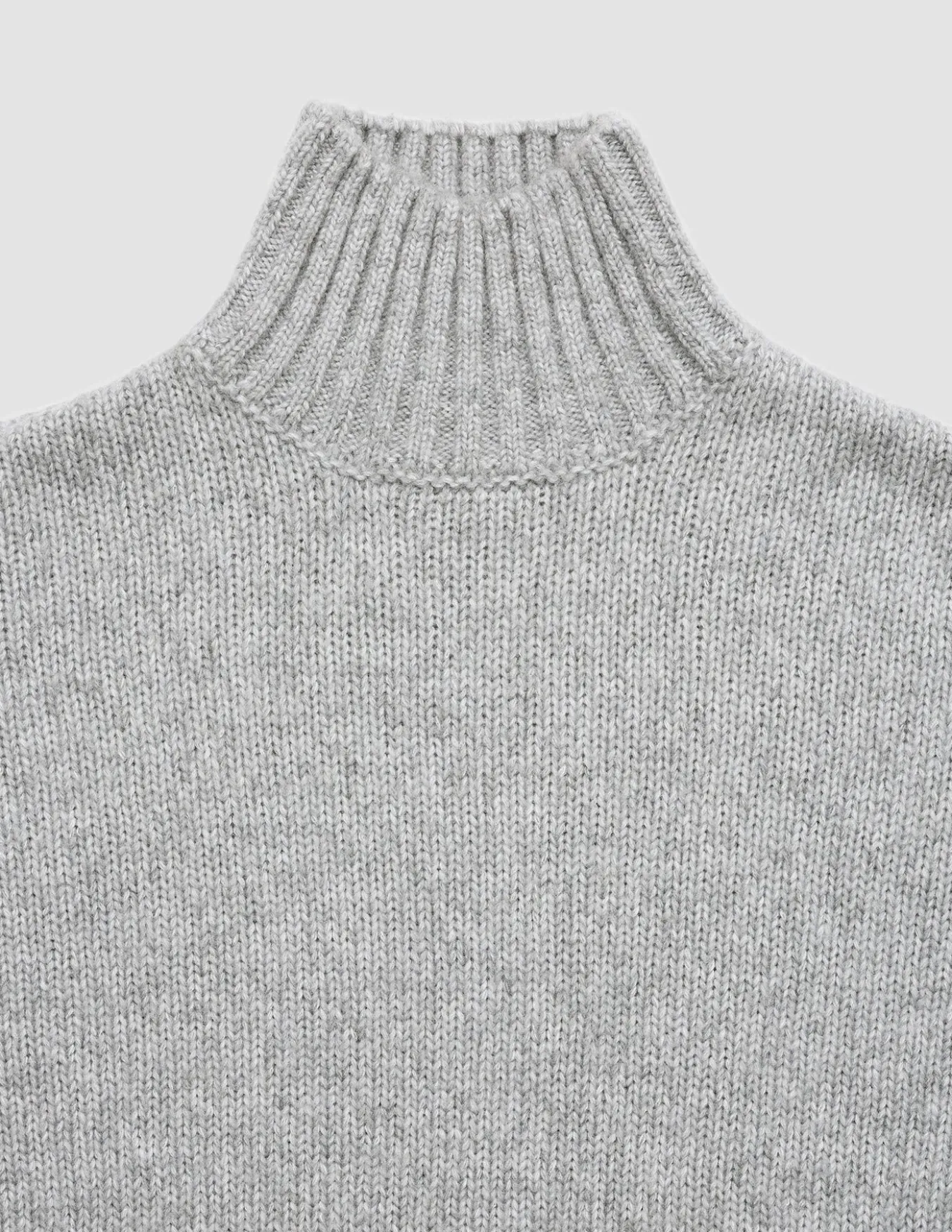 Women's Chunky Soft Wool Knit Turtleneck Medium Grey Melange