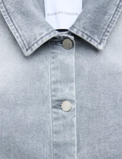 Women's Classic Denim Jacket Light Grey Washed