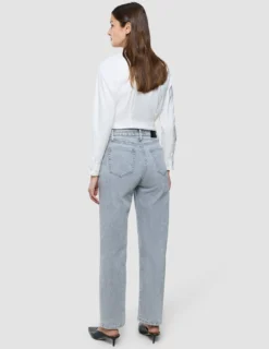 Women's Classic Jeans Straight Light Grey Washed