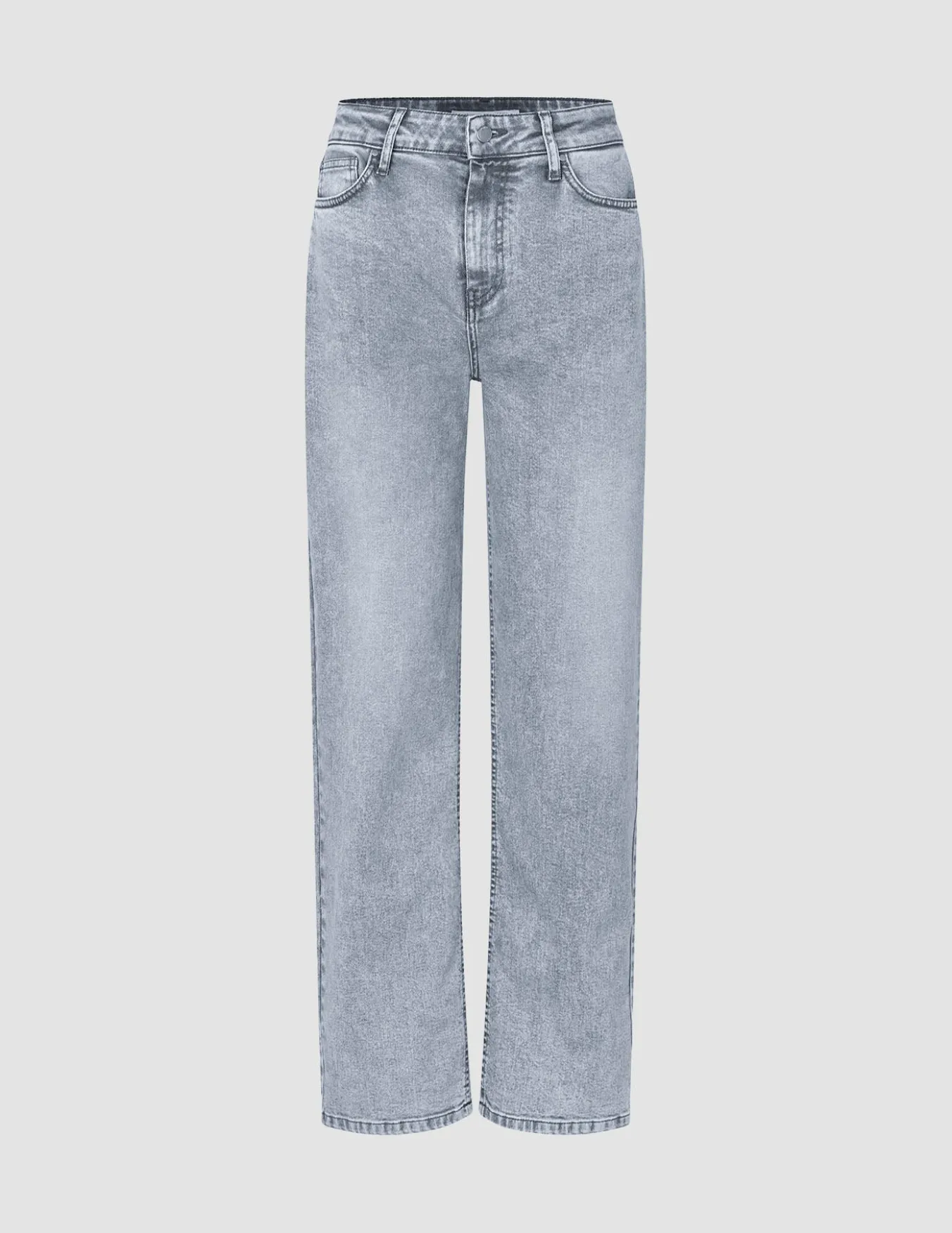 Women's Classic Jeans Straight Light Grey Washed
