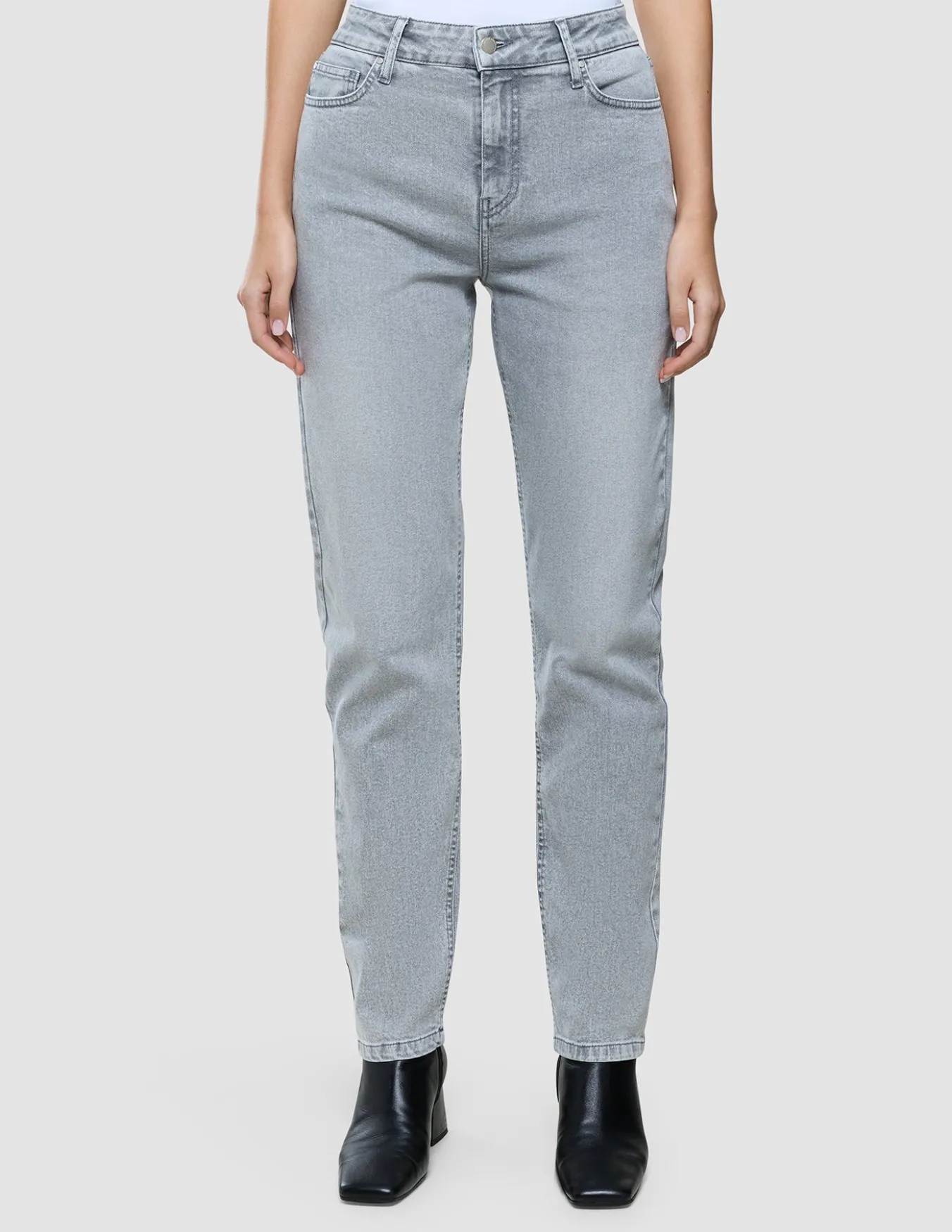 Women's Classic Jeans Tapered Light Grey Washed