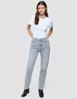 Women's Classic Jeans Tapered Light Grey Washed