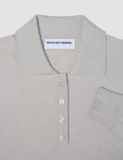 Women's Elevated Knit Polo Cold Beige Melange