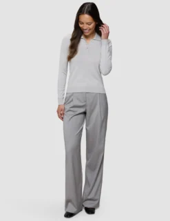 Women's Elevated Knit Polo Cold Beige Melange