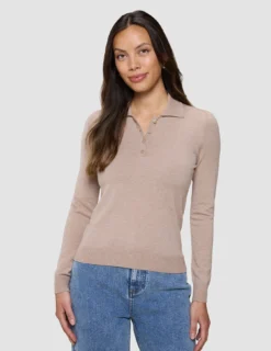 Women's Elevated Knit Polo Copper Melange