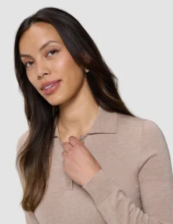 Women's Elevated Knit Polo Copper Melange