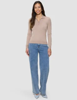 Women's Elevated Knit Polo Copper Melange